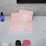 Set Asciugamani Baby 1+1 in Spugna di Cotone Kitty - Vingi