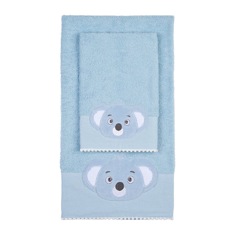 Set Asciugamani Baby 1+1 in Spugna di Cotone Koala - Vingi