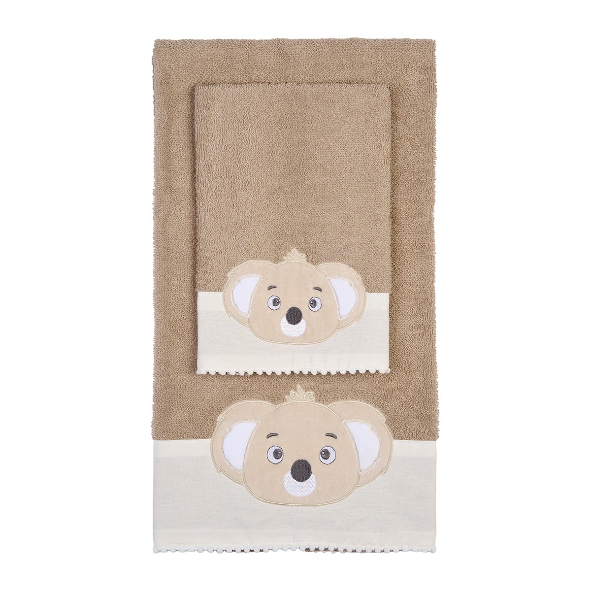 Set Asciugamani Baby 1+1 in Spugna di Cotone Koala - Vingi