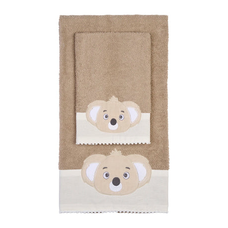 Set Asciugamani Baby 1+1 in Spugna di Cotone Koala - Vingi