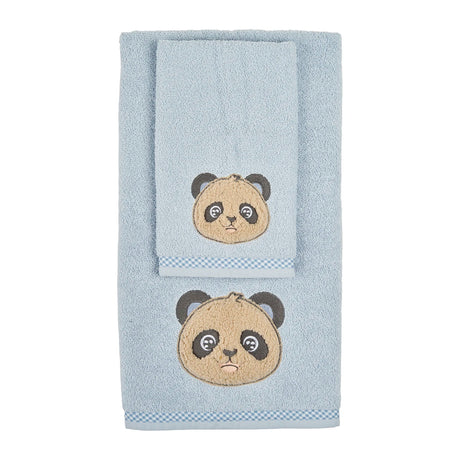 Set Asciugamani Baby 1+1 in Spugna di Cotone Panda - Vingi