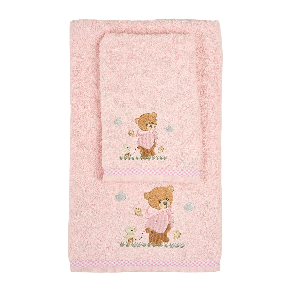 Set Asciugamani Baby 1+1 in Spugna di Cotone Winnie - Vingi
