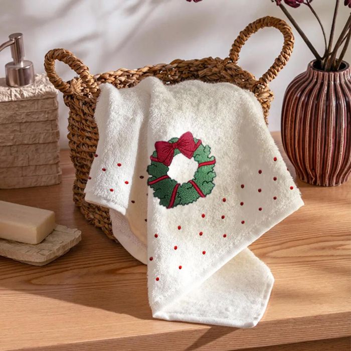 Asciugamano e Ospite Natalizi Ghirlanda - Maestri Cotonieri