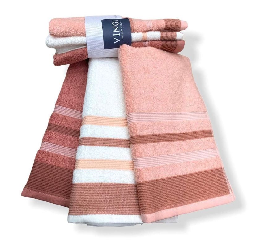Set 3 Asciugamani Viso o 3 Ospite MULTICOLOR – Vingi