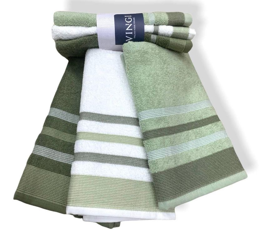 Set 3 Asciugamani Viso o 3 Ospite MULTICOLOR – Vingi