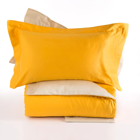 Completo Copripiumino Antibes Matrimoniale in Raso di Puro Cotone 200 TC – Via Roma 60