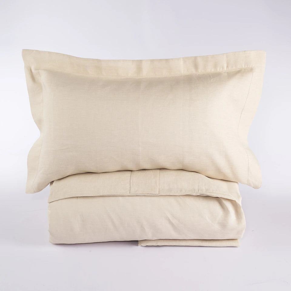 Completo Copripiumino Sharm Matrimoniale in 100% Lino Stone Wash – Via Roma 60