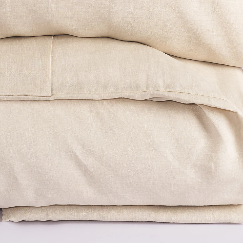 Completo Copripiumino Sharm Matrimoniale in 100% Lino Stone Wash – Via Roma 60