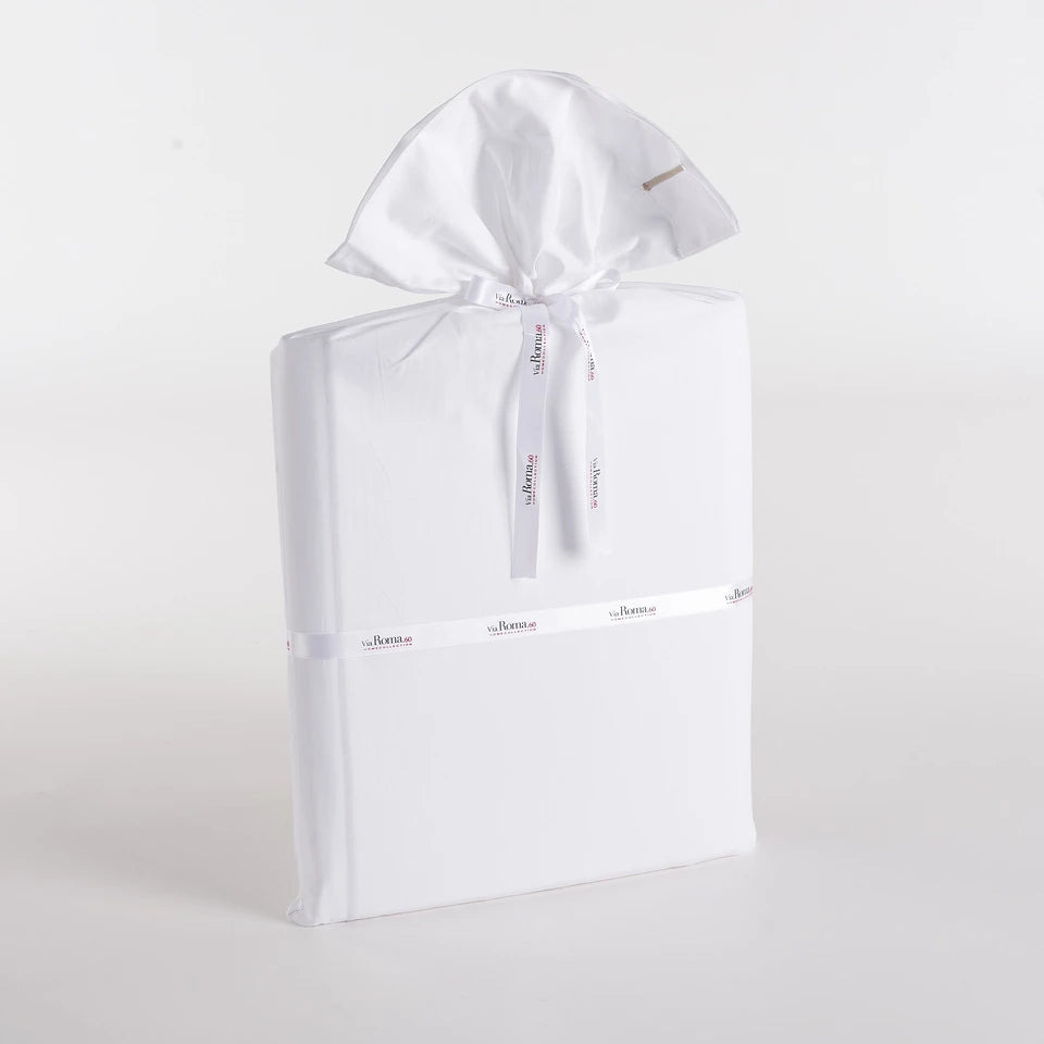 Completo Lenzuola Percalle Luxury Matrimoniale 200 TC in Puro Cotone – Via Roma 60