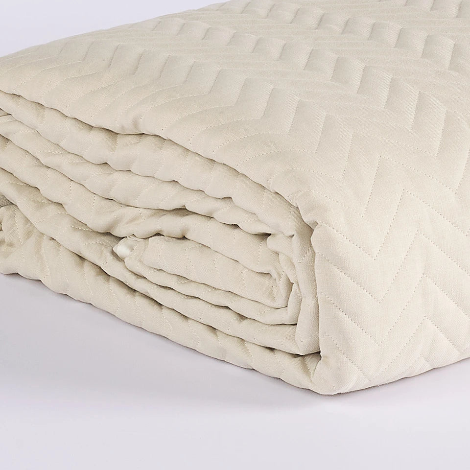 Trapuntino Quilt Sharm Matrimoniale in 100% Lino Stone Wash – Via Roma 60