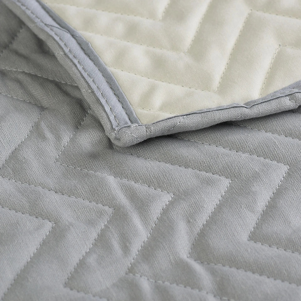 Trapuntino Quilt Sharm Matrimoniale in 100% Lino Stone Wash – Via Roma 60