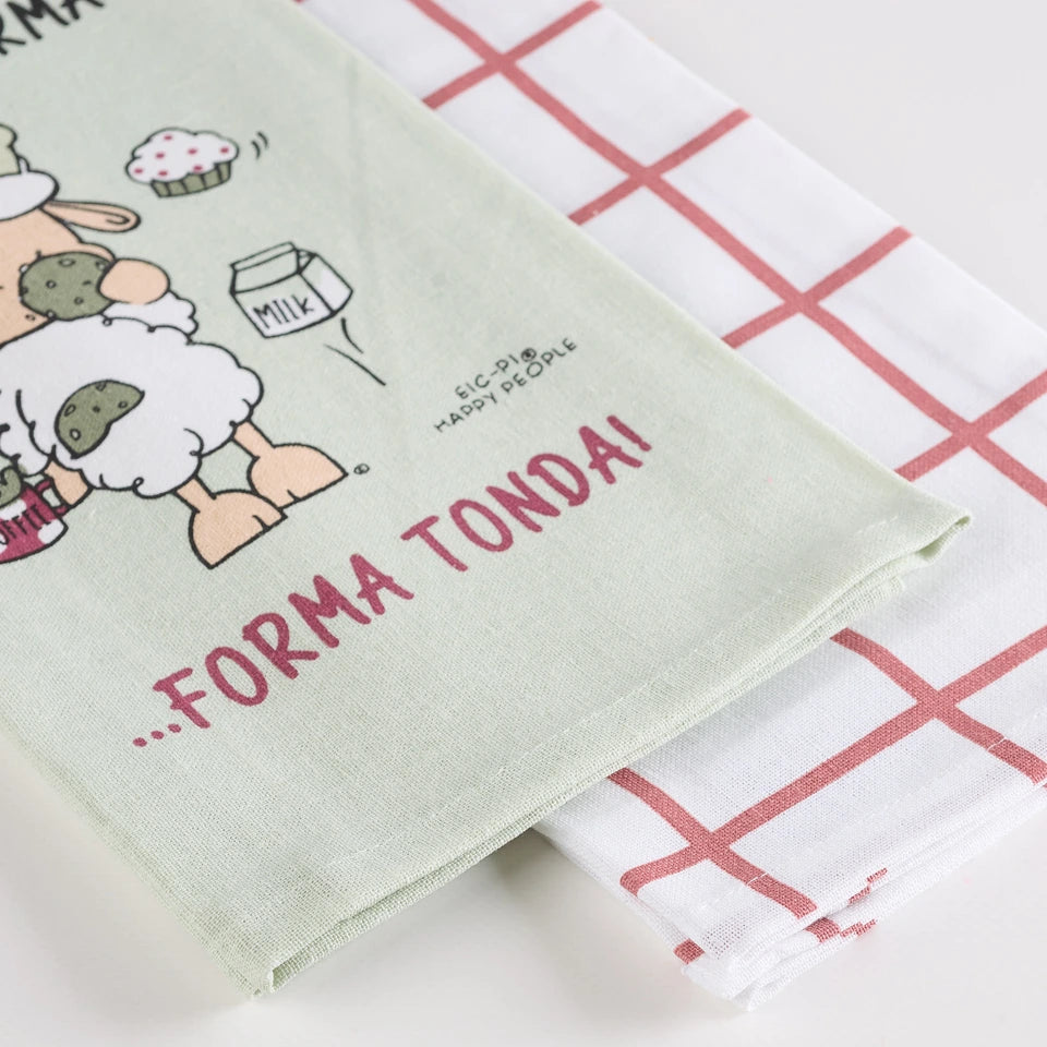 Coppia strofinacci Forma Tonda - Happy People