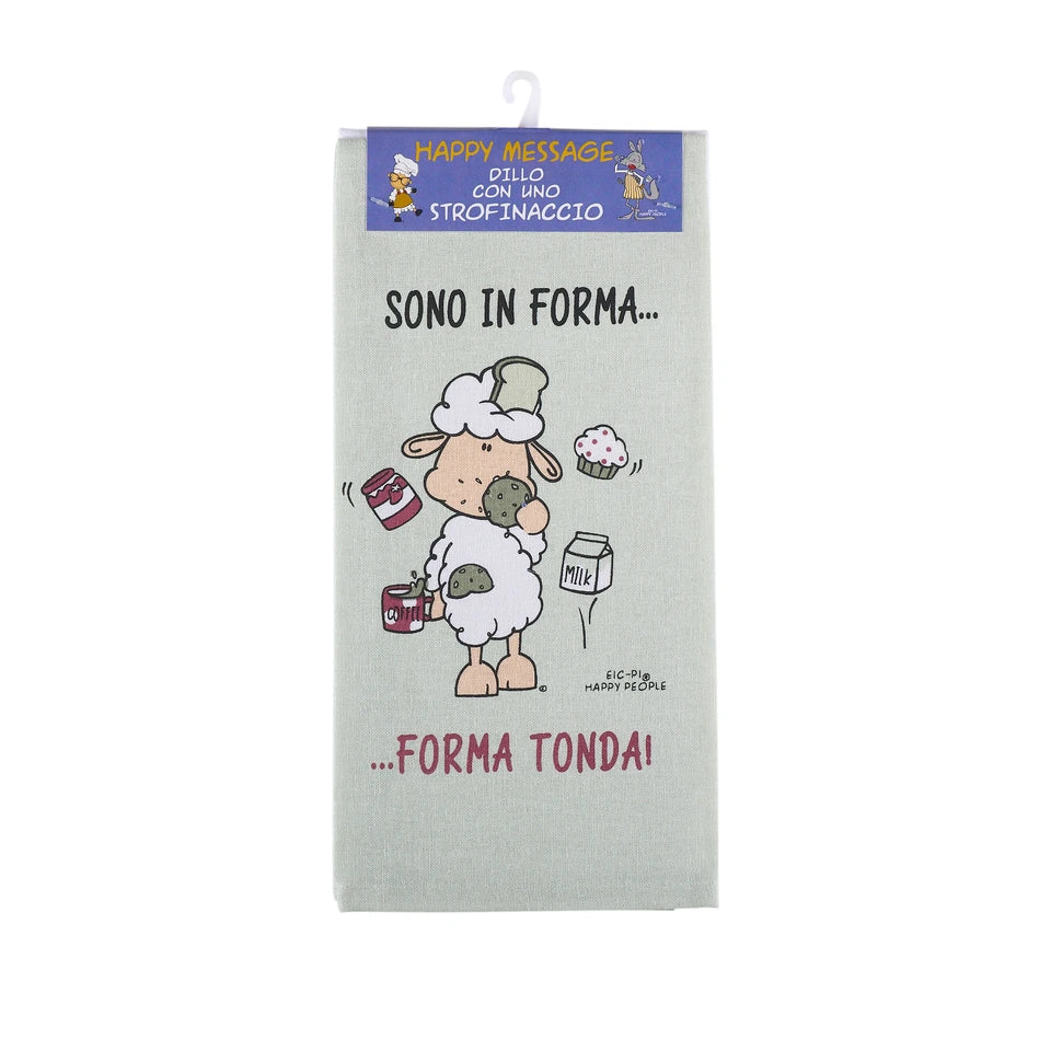 Coppia strofinacci Forma Tonda - Happy People