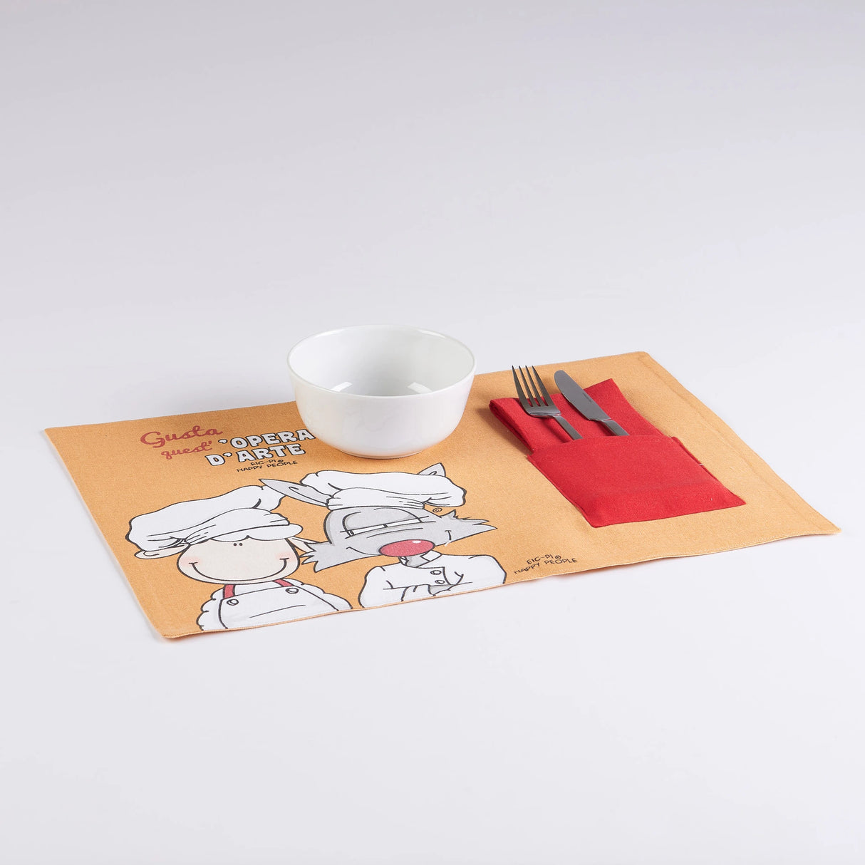 Set Colazione Tovaglietta + Tovagliolo "Gusta quest'opera d'arte" - Happy People