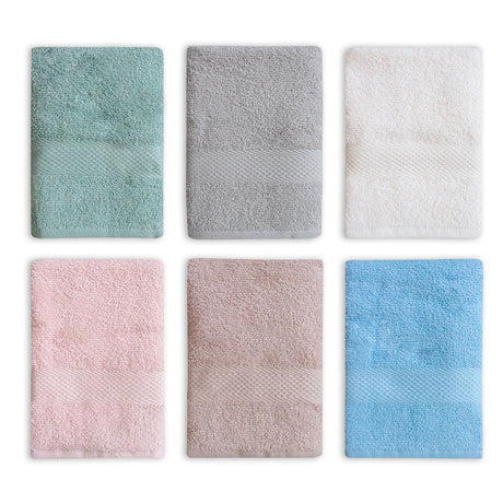 Set da 6 Asciugamani Viso Colorissima – Maestri Cotonieri Home (57x108 cm) – Colori Chiari, Medi, Scuri