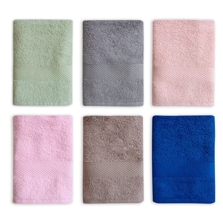 Set da 6 Asciugamani Viso Colorissima – Maestri Cotonieri Home (57x108 cm) – Colori Chiari, Medi, Scuri