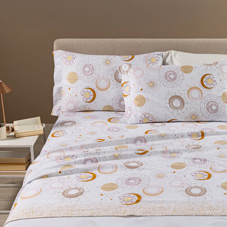 Completo Lenzuola Luna in Flanella Matrimoniale – Caleffi