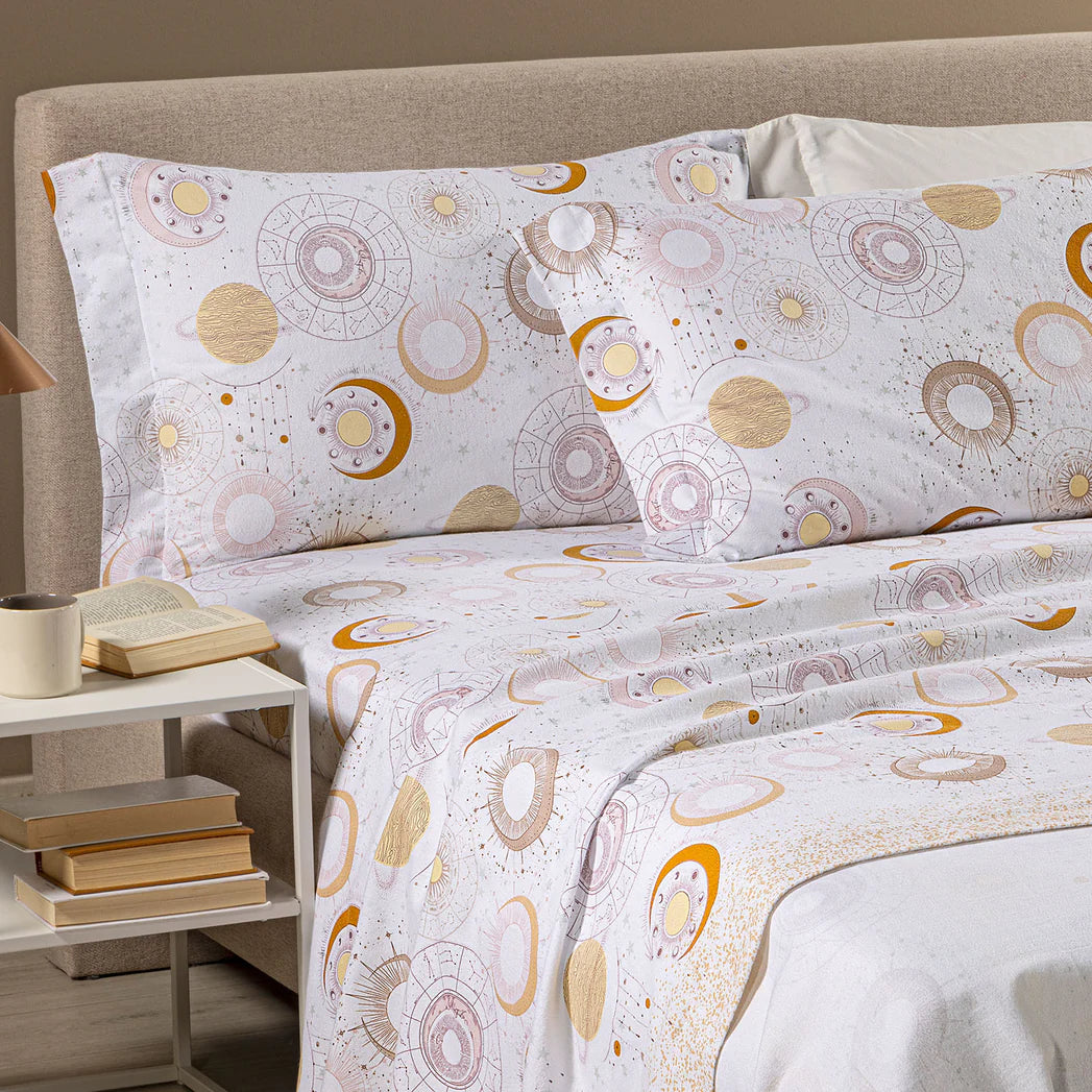 Completo Lenzuola Luna in Flanella Matrimoniale – Caleffi