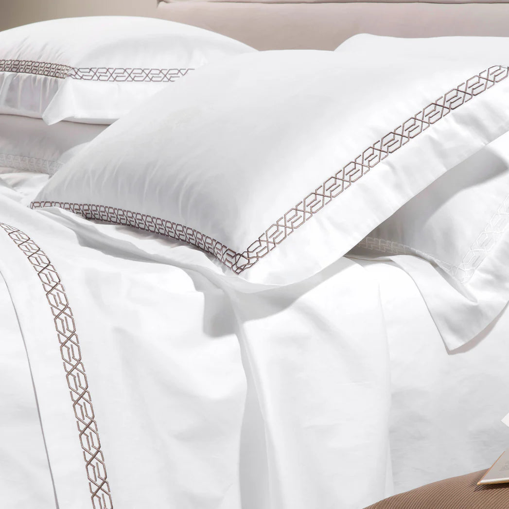 Completo Lenzuola In Raso Di Cotone 200 TC Luxor Matrimoniale  - Caleffi