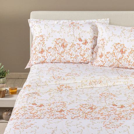 Completo Lenzuola In Cotone Myosotis Matrimoniale  - Caleffi