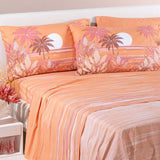 Completo Lenzuola In Cotone Palm Spring - Caleffi