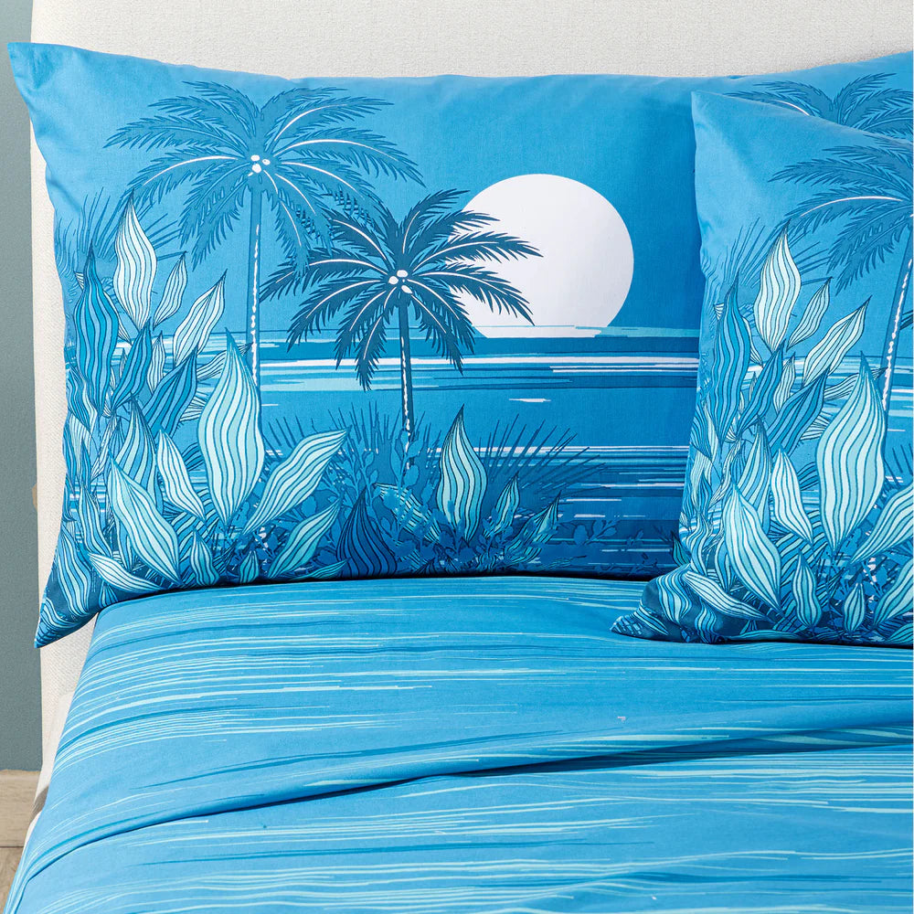 Completo Lenzuola In Cotone Palm Spring - Caleffi