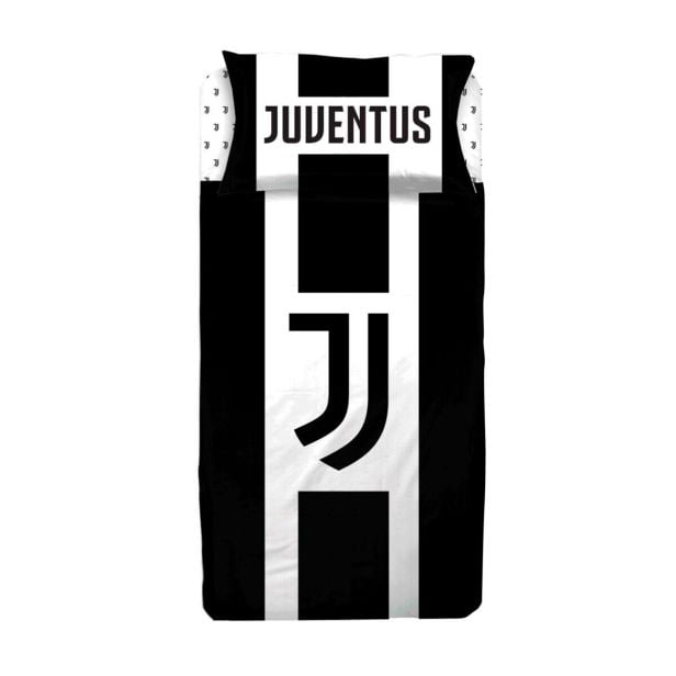 Completo Lenzuola Singolo Juventus – Ufficiale in Cotone 100% Bianco Nero