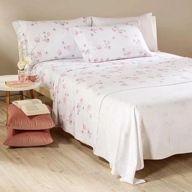 Completo Lenzuola In Cotone FLORES Singolo - Caleffi