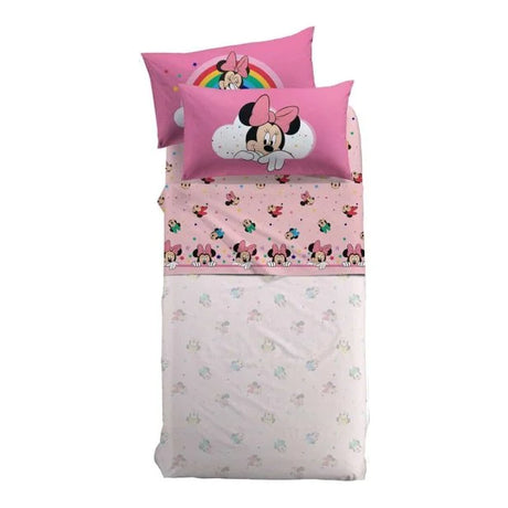 Completo lenzuola Minnie Rainbow Disney una piazza e mezza by Caleffi