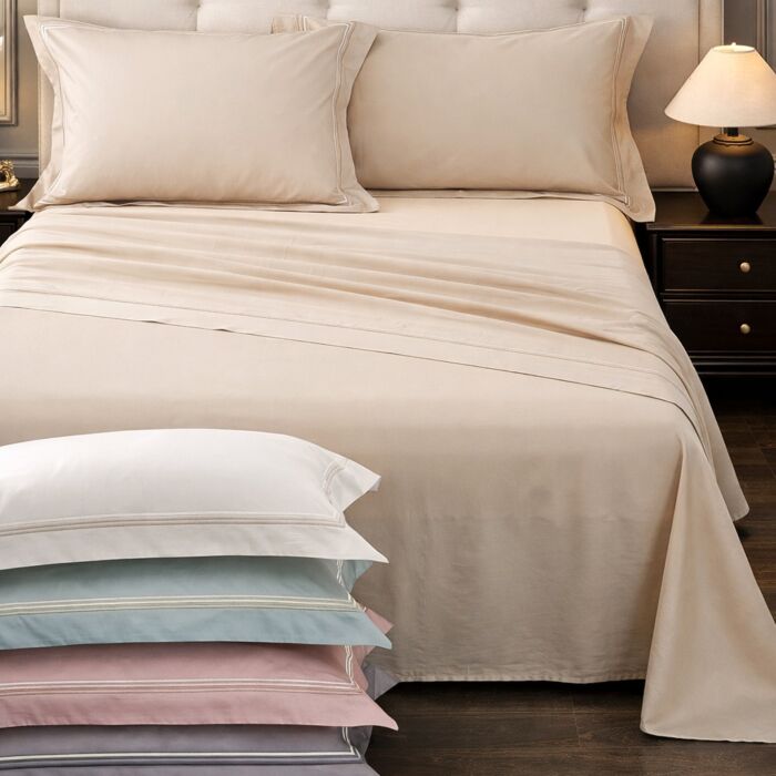Completo Lenzuola SISSI matrimoniale Raso Di Puro Cotone by Maestri Cotonieri Home