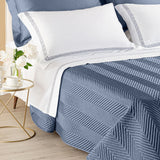 Copriletto Trapuntato Continental In Raso Di Cotone 300 T.C. Matrimoniale - Caleffi