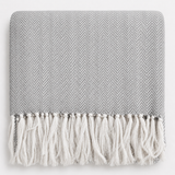 Copriletto Copridivano Chevron Laura Blasi 260x260 cm Cotone Panna Tortora Grigio Rosa