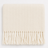 Copriletto Copridivano Chevron Laura Blasi 260x260 cm Cotone Panna Tortora Grigio Rosa
