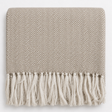 Copriletto Copridivano Chevron Laura Blasi 260x260 cm Cotone Panna Tortora Grigio Rosa