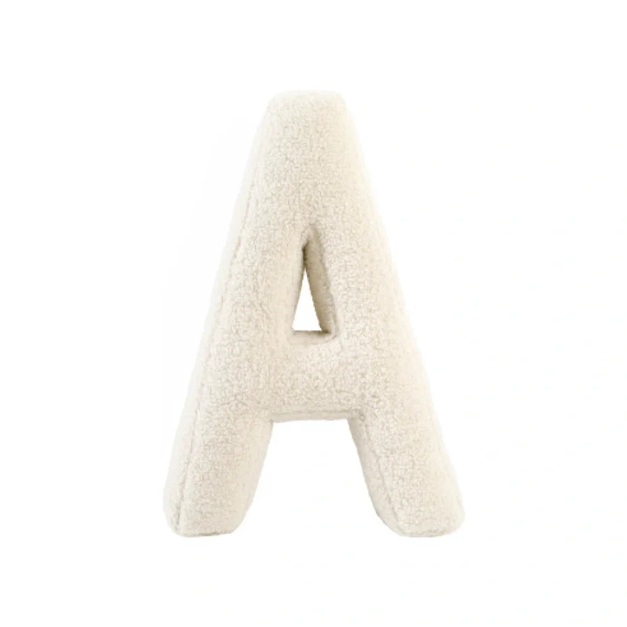Cuscino Bouclé Lettere tessuto teddy  - Vingi