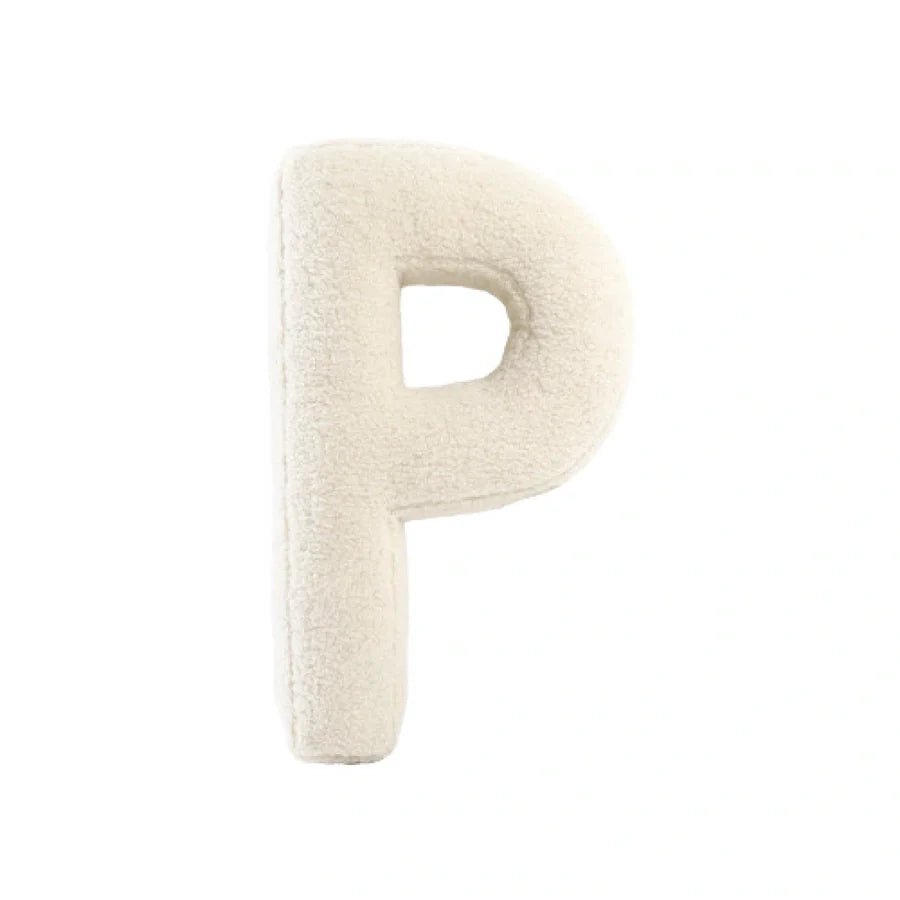 Cuscino Bouclé Lettere tessuto teddy  - Vingi