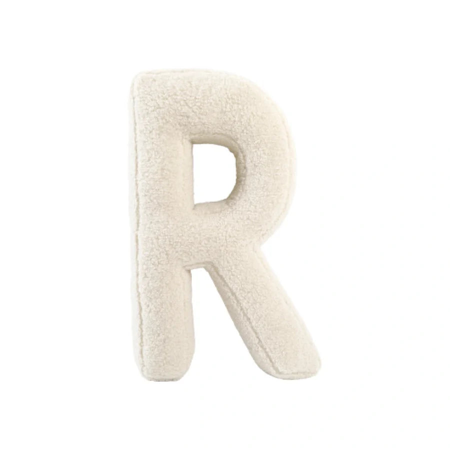 Cuscino Bouclé Lettere tessuto teddy  - Vingi