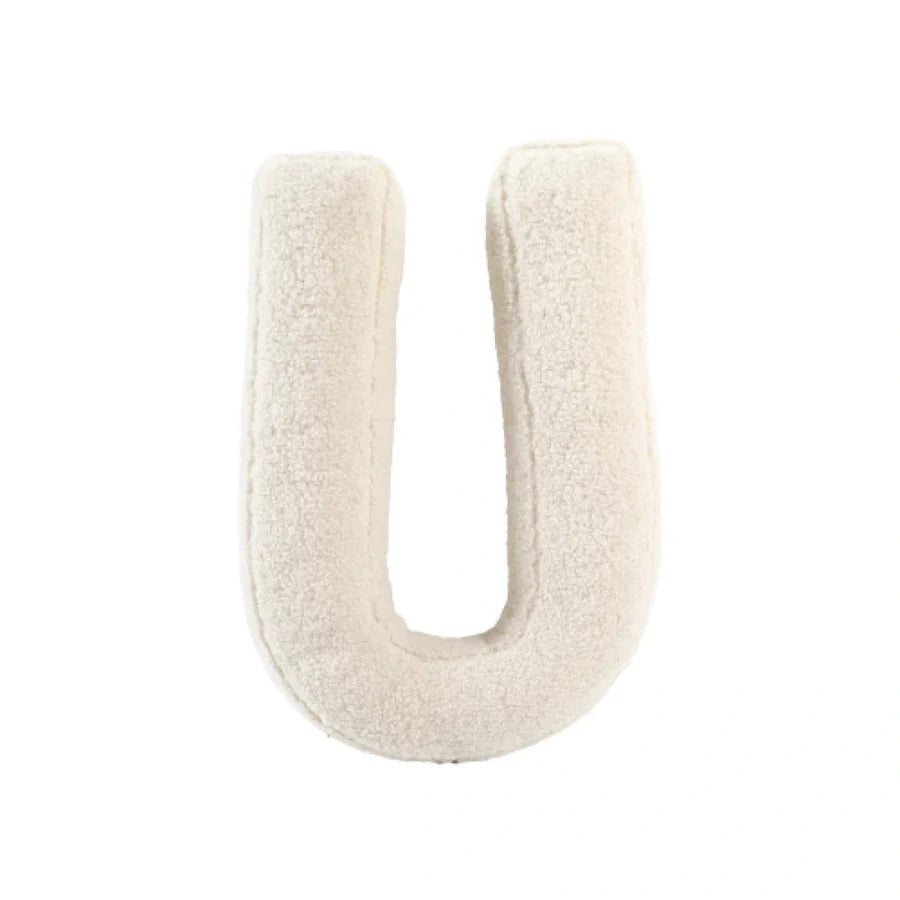 Cuscino Bouclé Lettere tessuto teddy  - Vingi