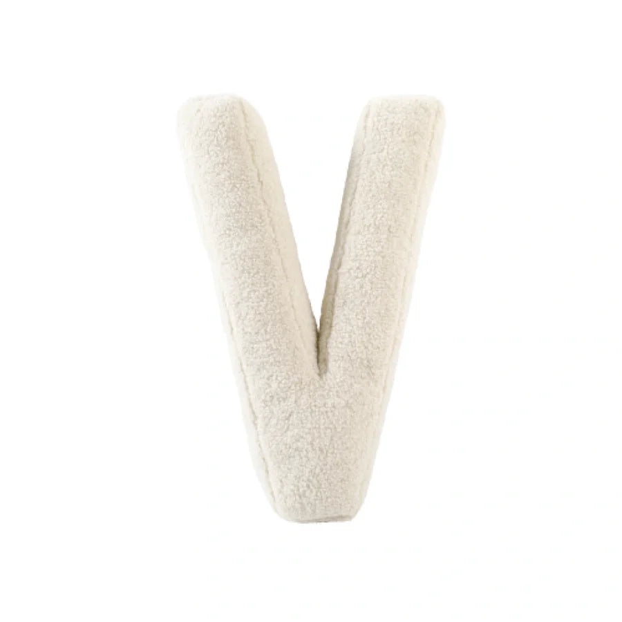 Cuscino Bouclé Lettere tessuto teddy  - Vingi