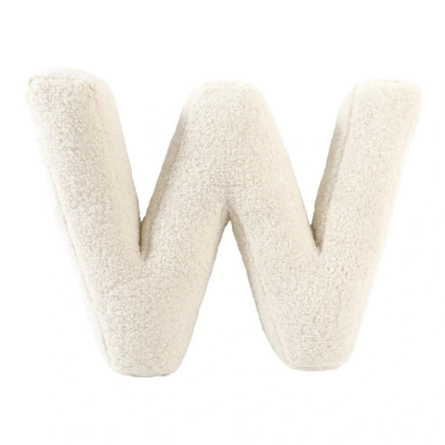 Cuscino Bouclé Lettere tessuto teddy  - Vingi