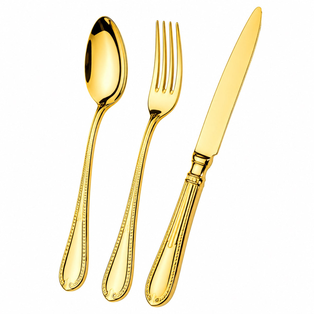Set 24 Posate Elisabeth Oro Acciaio Inox 18/10 PVD Lucido in Scatola Vetrina - Domus&Design