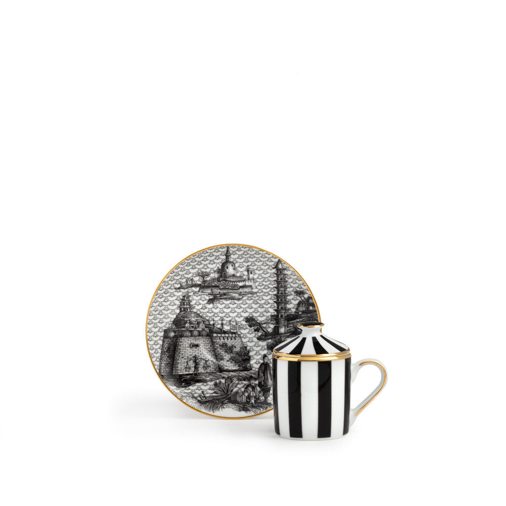 Tazzina Caffè con Piattino e Coperchio Souvenirs De Voyage - Weissestal