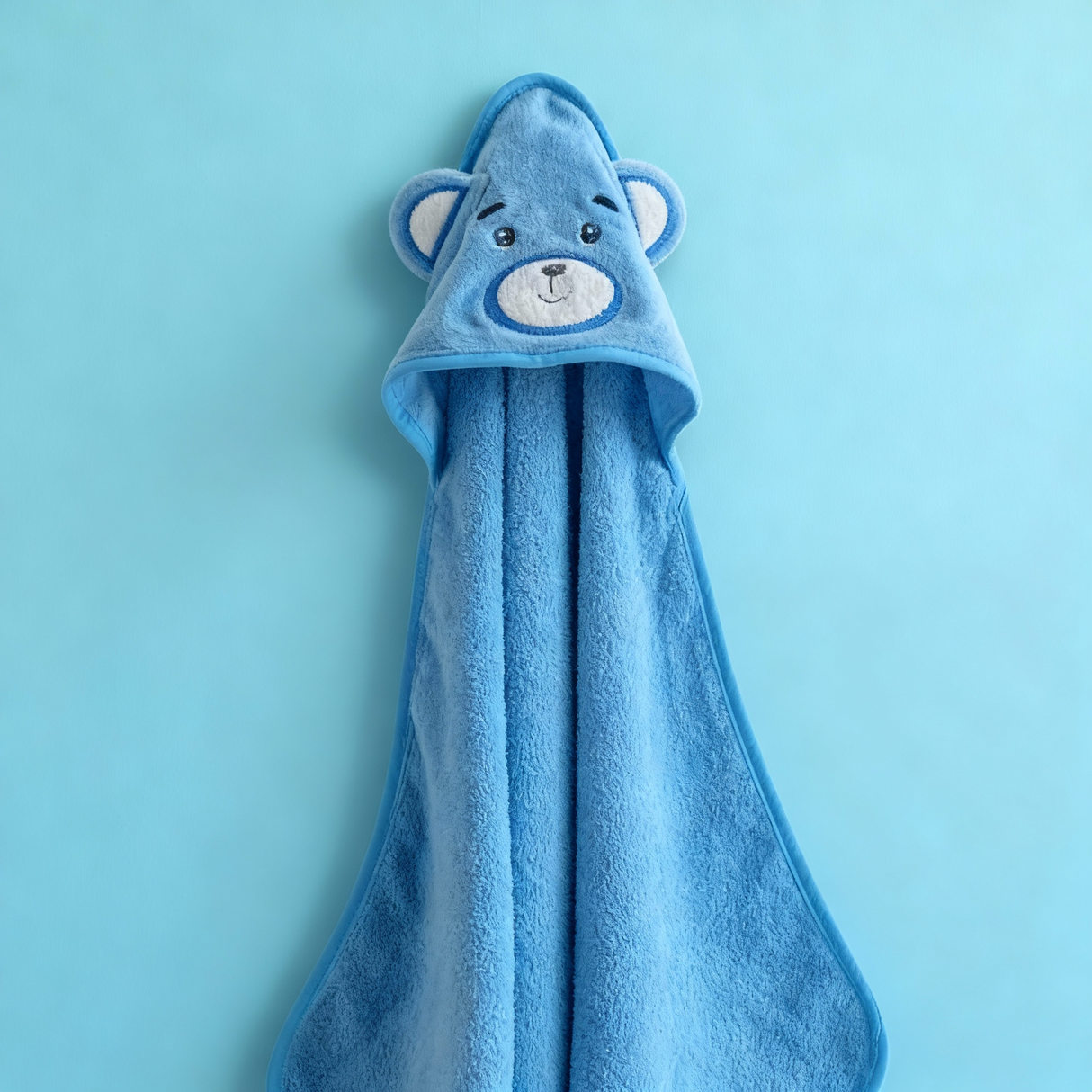 Triangolo baby con cappuccio animaletto in cotone 370 gsm linea oro – celeste, tiffany, rosa, beige