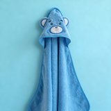 Triangolo baby con cappuccio animaletto in cotone 370 gsm linea oro – celeste, tiffany, rosa, beige