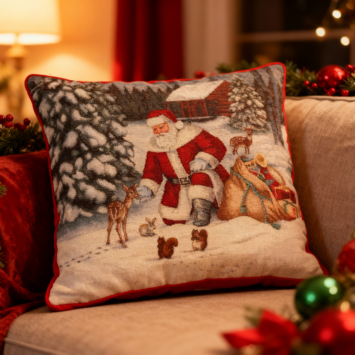 Cuscino Dolce Natale nel Bosco dis.13 - Karì
