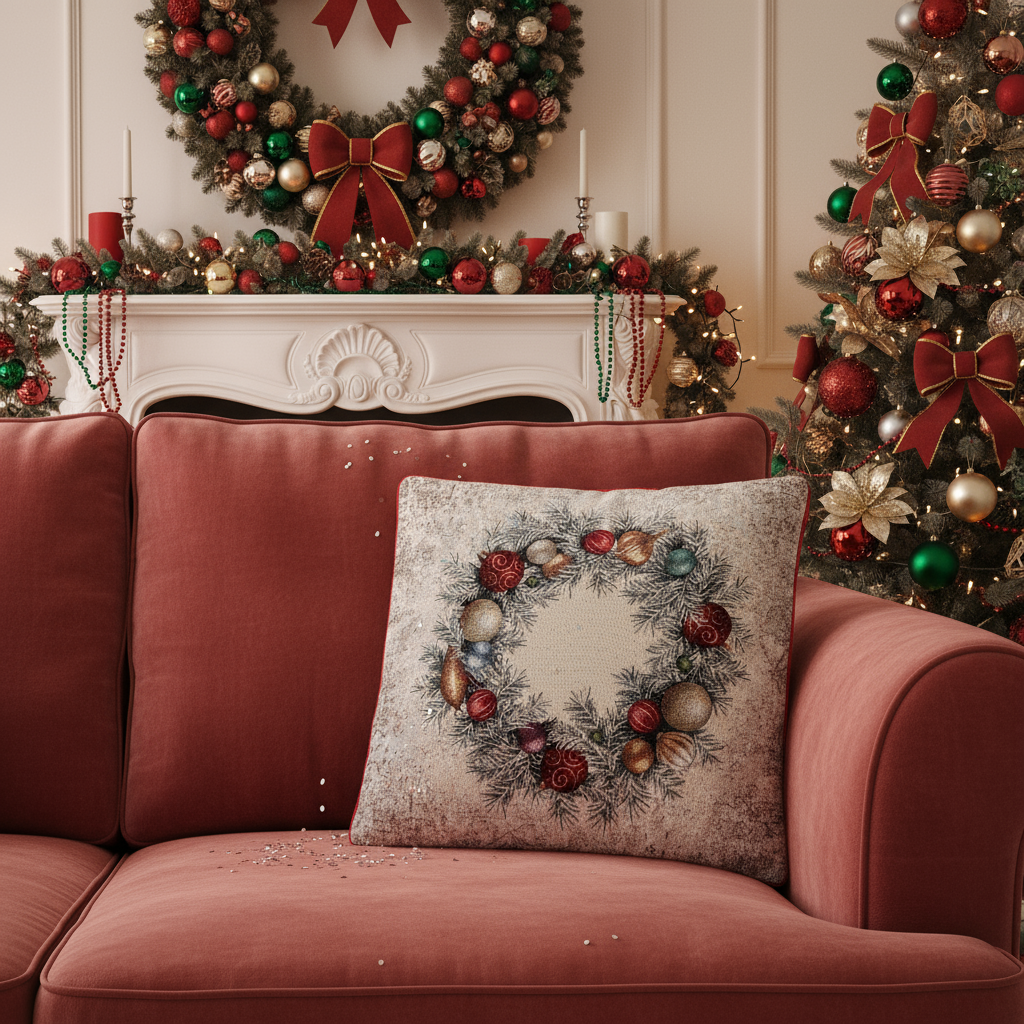 Cuscino Ghirlanda Innevata dis.39 - Karì