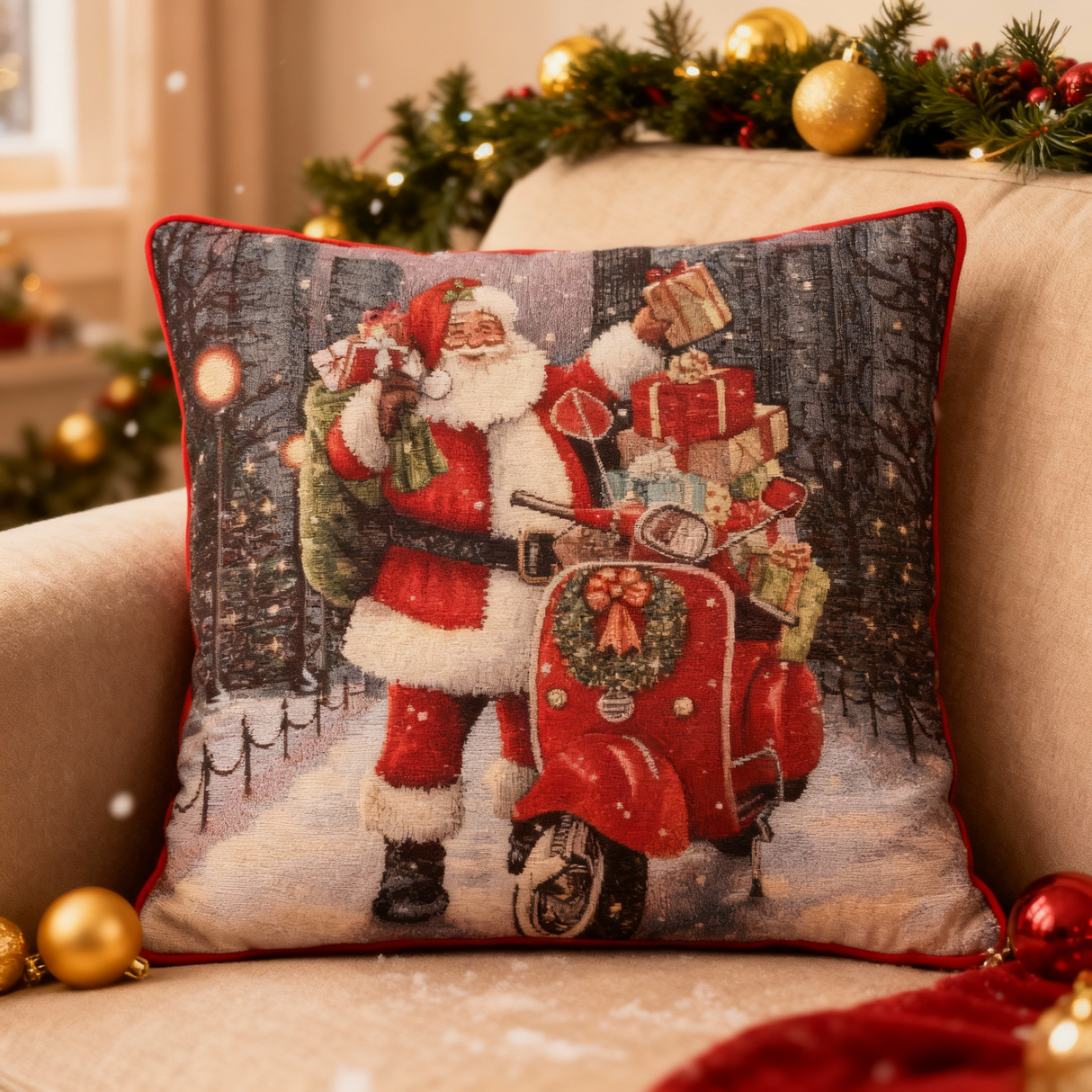 Cuscino BABBO NATALE VESPA dis.77 - Karì