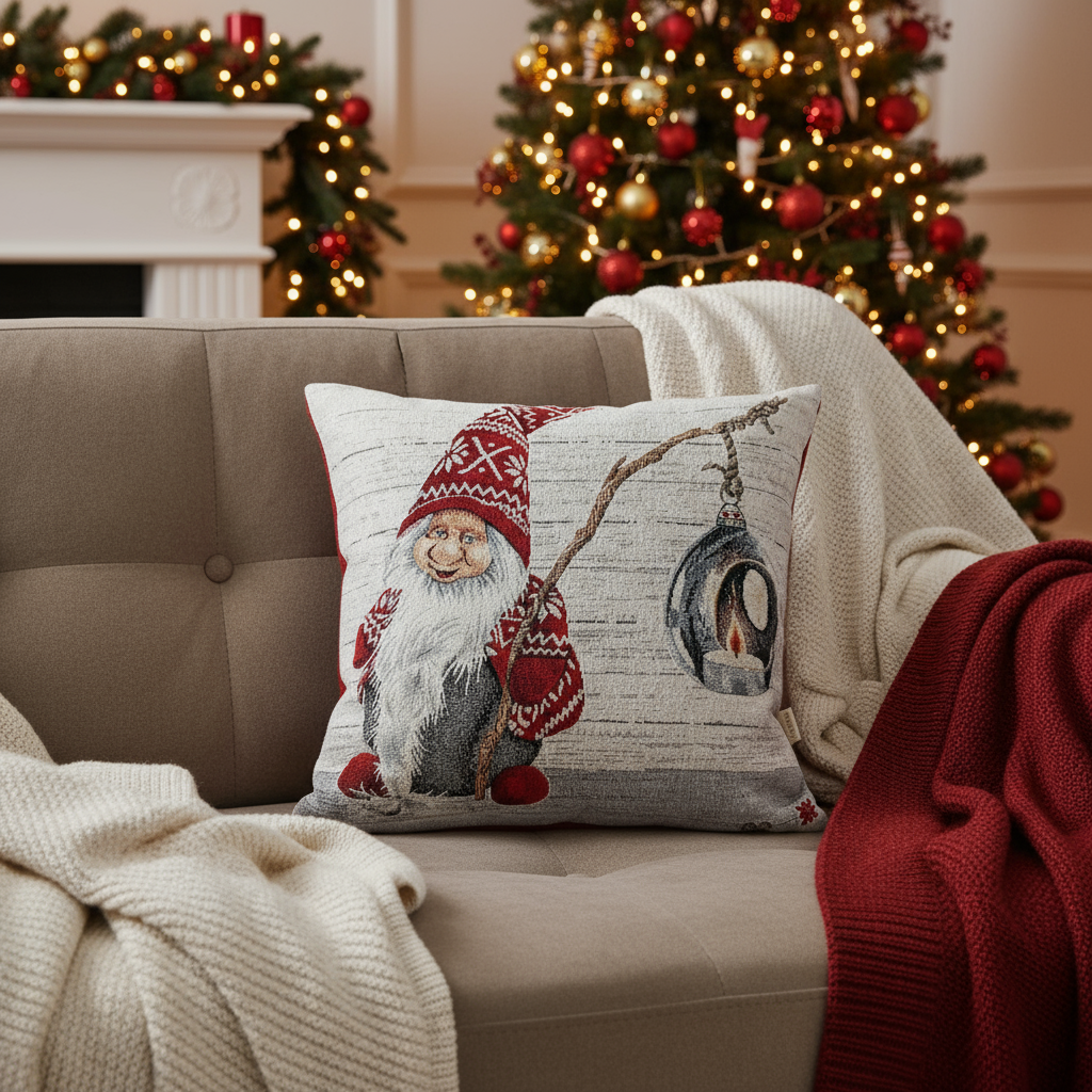 Cuscino Arredo GNOMO con CANDELA dis.5 - Karì