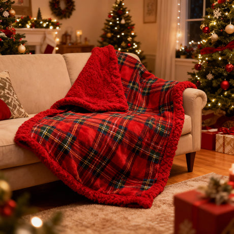 Plaid MONTE BIANCO rosso - Il Filo (Natale)