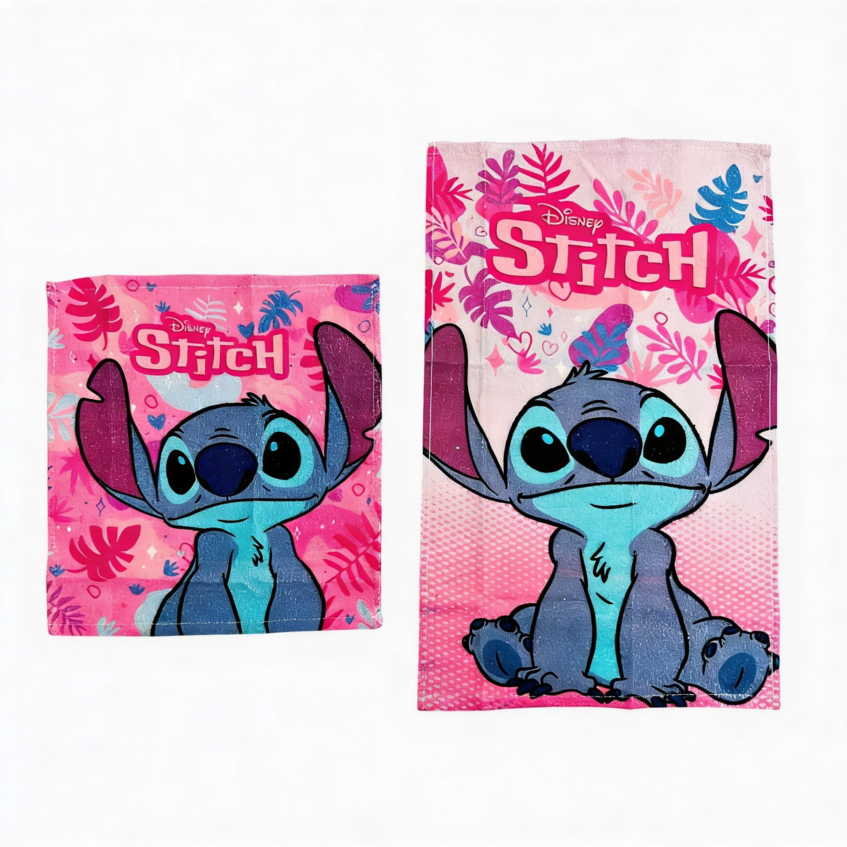 Set Asciugamani 1+1 Stitch Disney Home 100% Cotone 320 GSM – 30x50 + 30x30